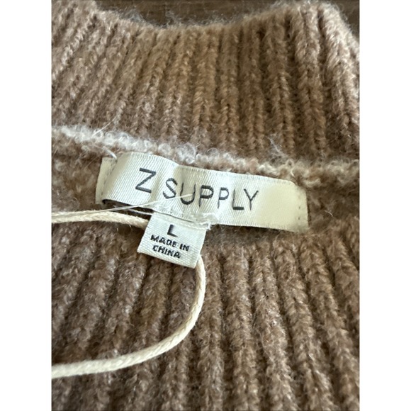 Z Supply Women's Floral Marisol Flora Knit Sweater Brown Casual Comfy Large NWT - Picture 6 of 8